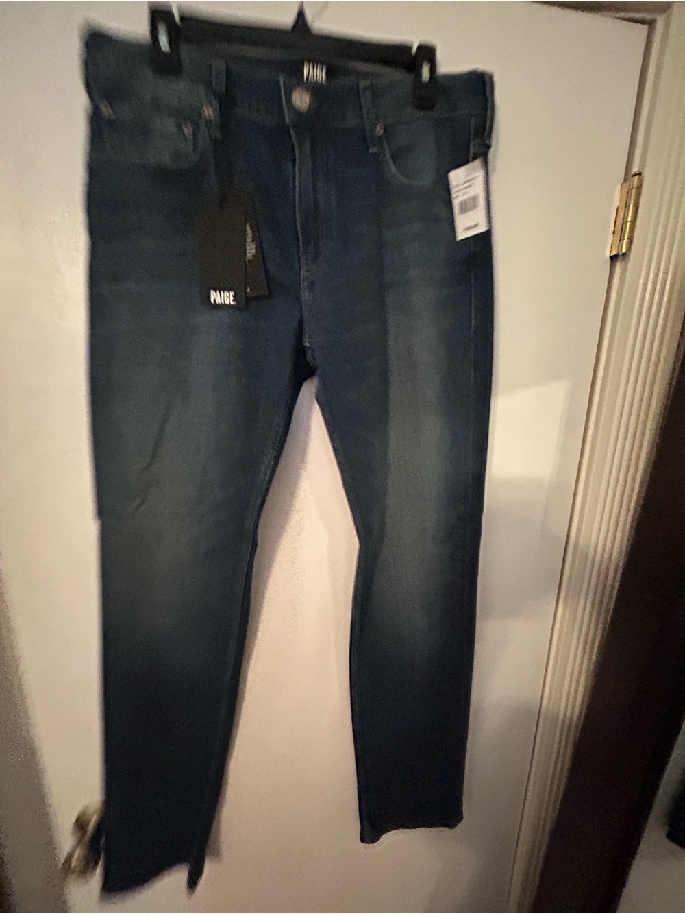 PAIGE Womens Dark Blue Slim Fit Jeans
